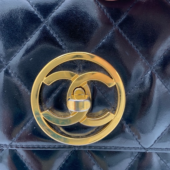 Chanel Patent Leather Quilted Flap Handbag - Picture 6 of 12